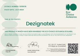 Dezignatek Eco Choice Aotearoa Certificate