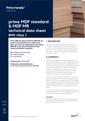 Prime MDF Standard & MDF MR Technical Data Sheet / BPIR
