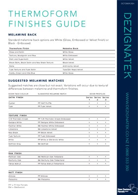 Dezignatek Thermoform Finishes Guide