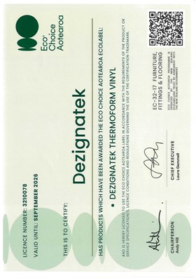 Dezignatek Eco Choice Aotearoa Certificate