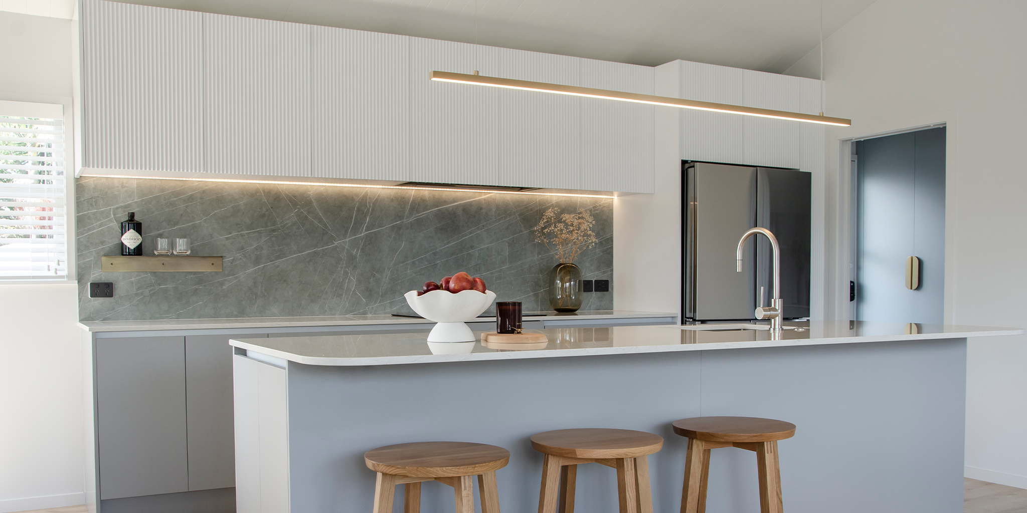 modern kitchen with fluted prague profile cabinetry dezignatek